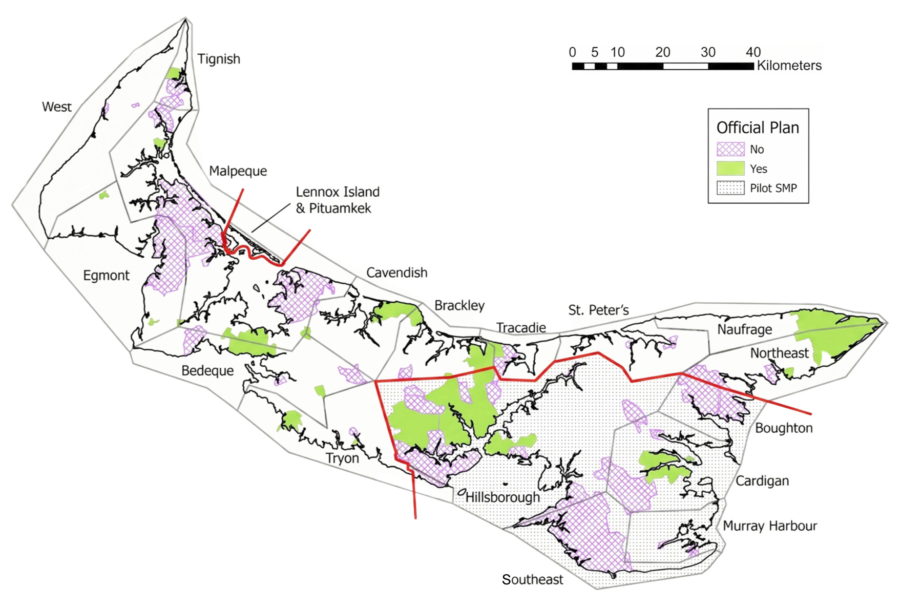 Shoreline plan map